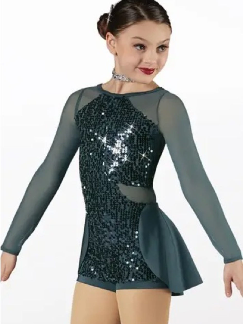 Weissman Found My Vibe 13336 Girls Sequin Dance Costume with Sheer Sleeves